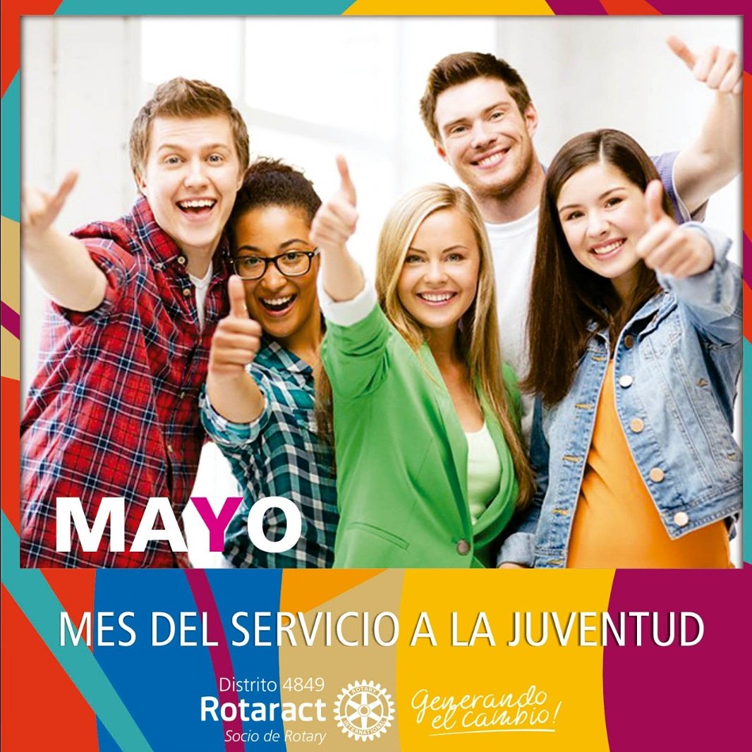 Rotaract4851's tweet photo. Mayo es el mes que Rotary dedica a la Avenida de Servicio a la Juventud, entendiendo la importancia que representan los programas juveniles Rotaract e Interact para el futuro del mundo rotario.
#Rotaract #D4849 #GenerandoElCambio https://t.co/9Pyy9CmqZD