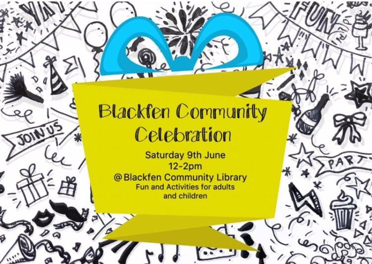 tuppenceforthem's tweet photo. Come along to a Blackfen Community Celebration on 9 June 12-2pm at Blackfen Library. There will be various activities for both adults and children. https://t.co/PH2fjg9QU1