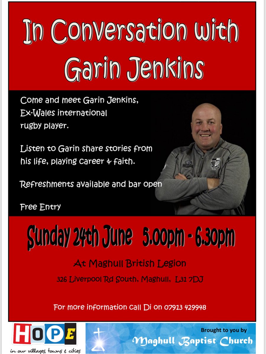 Sportsfunday's tweet photo. Our special guest ex welsh rugby captain Garin Jenkins as well as doing free rugby skills on the Big Saturday event with families will also on Sunday night be with us at Maghull British legion. Come join us to hear an interview about his life whilst you enjoy a drink! https://t.co/QZaQRMFXEi