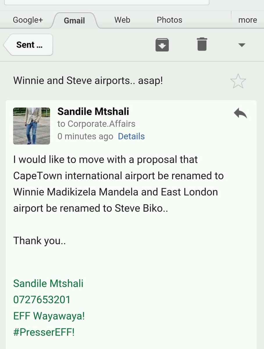 EFFSouthAfrica's tweet photo. Let's keep them coming fighters. There's not a single campaign we've ever lost. 

The CT Airport will be renamed Winnie Madikizela-Mandela International Airport 

Submit comments and proposals by 6th of June to: corporate.affairs@airports.co.za or  SMS 0799477410 https://t.co/ms75apMq5W