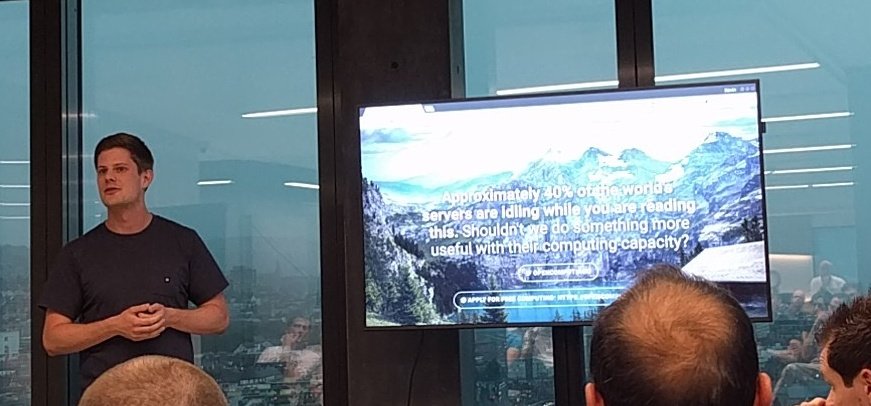 helioexchange's tweet photo. We're live at the @docker meetup Zürich right now with a Weather-consistant lightning talk. #DockerCH https://t.co/mDfiFXls1B