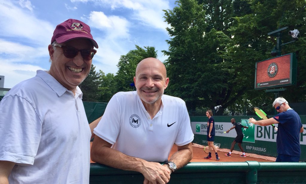 MarcReede's tweet photo. A trip to Paris this week wouldn’t be complete without a stop @rolandgarros to see my friend Jerome training his superstars on the court. https://t.co/AvNIK22Ypg