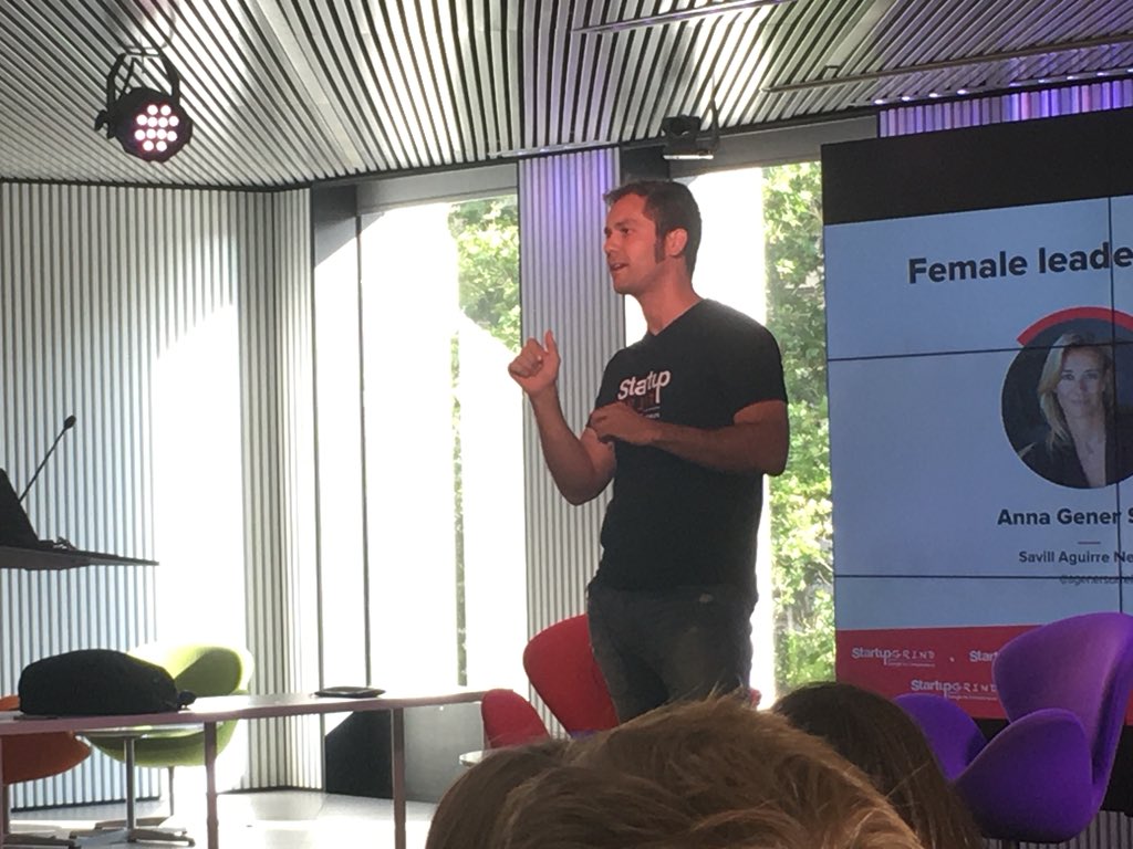 BCNStartupCity's tweet photo. It’s starting! @lexrodba kicking off tonight’s @StartupGrindBCN with @agenersurrell like a rockstar🤘 #SGBCN https://t.co/Ymcr3nrkp5