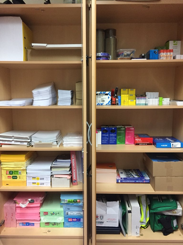ChevonneEma's tweet photo. Anyone who knows me knows how happy the tidiness of this cupboard makes me! I’m taking bets on how long it lasts 😳 @AcademyEMA https://t.co/smQXpd7tG4