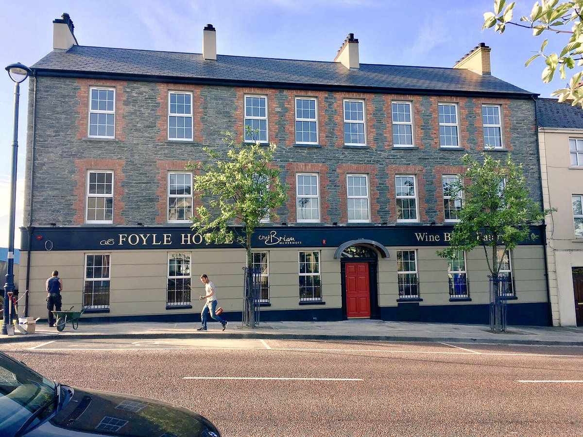 The shutters are down ! Let us present the new <a href="/FoyleHotel/">FoyleHotel</a> #Moville on the <a href="/wildatlanticway/">Wild Atlantic Way</a> The building was revealed this morning and it’s creating a great local buzz.