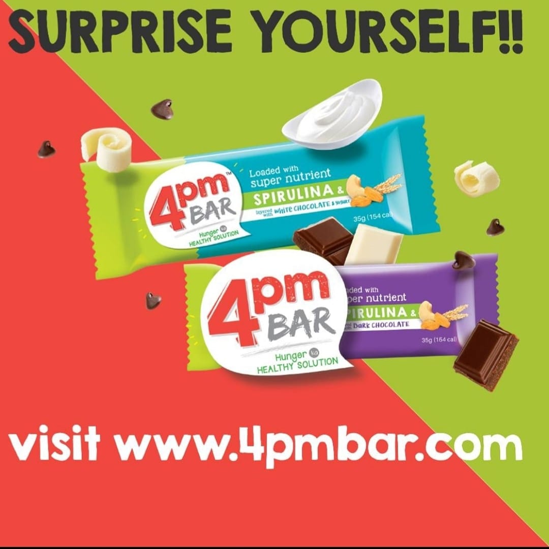Here it is!The ultimate happiness is in indulging without beating yourself up for it.The wait is over! Grab a 4pm bar and gorge on happiness without any worries!!
#4pmbar #healthy #hunger #nutrition #chewthenew #spirulina #energybar
catapooolt.com/4pmbar
4pmbar.com