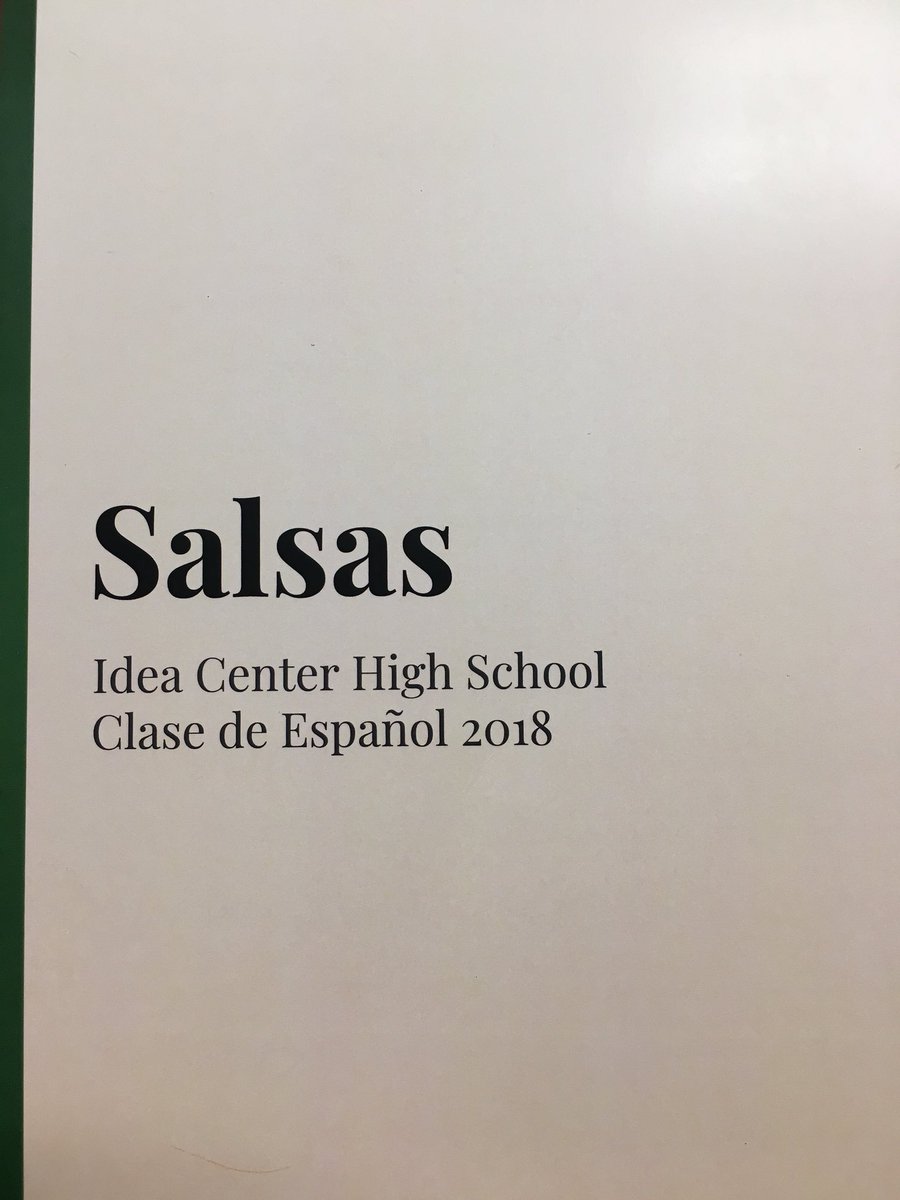 IDEACenterHS's tweet photo. Salsa recipe book in Spanish complete with ‘How to’ video!  Come check it Friday at 5. @GUHSDTweet  @guhsdtech #IDEACenterHS https://t.co/usbrDhG7Ii