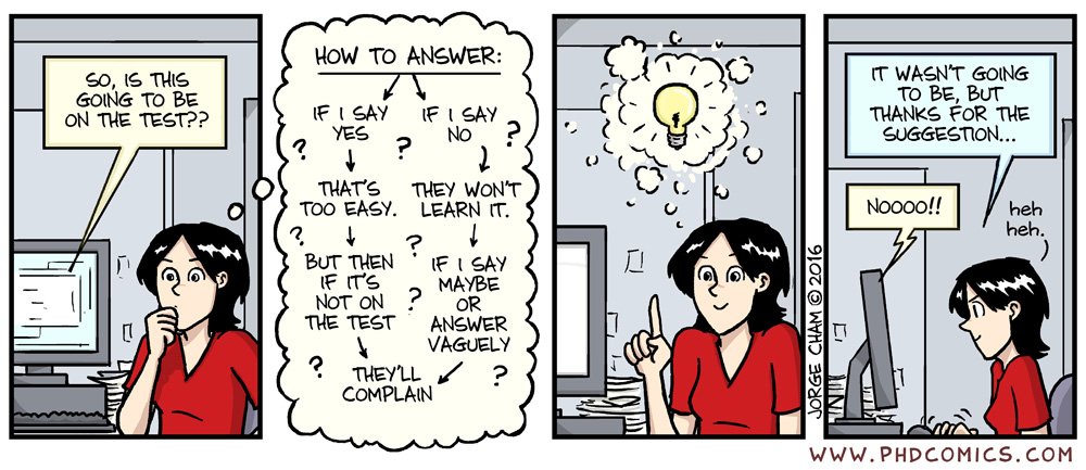 PHDcomics's tweet image. Is it on the test? **Help celebrate our 20th: kck.st/2GckpuZ