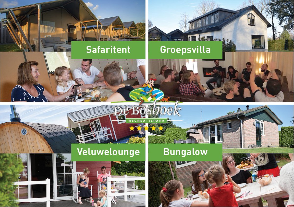 Binnenkort starten we een nieuwe winactie op onze Facebook-pagina! Welke accommodatie hoop jij dat wij gaan verloten in hartje zomer? ☀
➡ 6-persoons Safaritent
➡ 24-persoons Groepsvilla
➡ 6-persoons Veluwelounge
➡ 10-persoons Bungalow