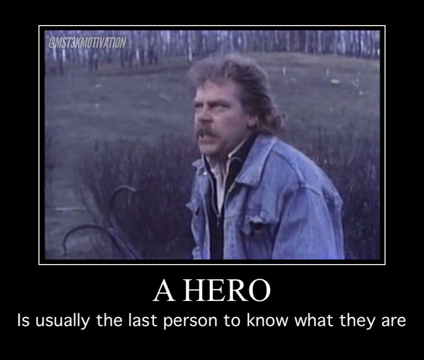 mst3kmotivation's tweet image. We hope Mr. Mitchell knew, even in some way, how he enriched the lives of so many people.
Think of how you can affect people you don’t even know.
Take a moment today to say thank you. Post your favorite Final Sacrifice moment, riff or thought &amp;amp; hashtag #MST3K &amp;amp; #Rowsdower.