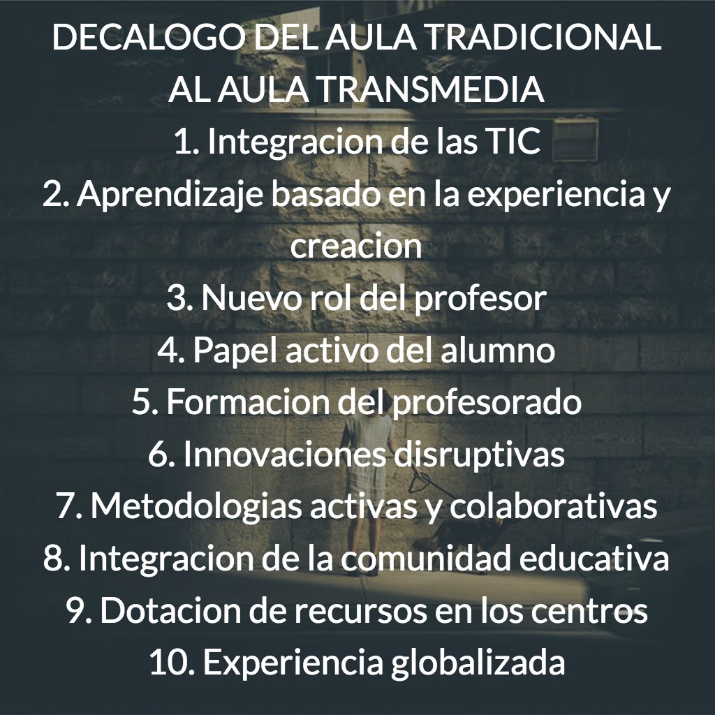 Estheraprende's tweet photo. Del aula tradicional al aula transmedia
@elisahergueta 
#dialecticatwitter
Actividad Grupo 3. Narrativa audiovisual Máster TIC Nebrija https://t.co/Lvdhz7BrUn