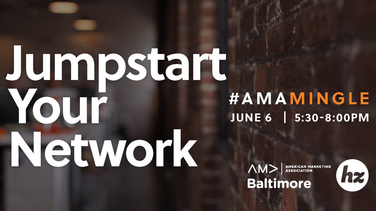 HZ is proud to host an #AMAMingle Happy Hour at our Baltimore office 6/6. RSVP and Jumpstart Your Network with @amabaltimore! bit.ly/2xyEGMi