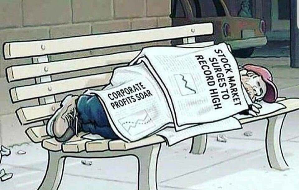 DigitalLeft's tweet image. When nearly all the wealth is captured by the already wealthy investment class, a soaring investment system only benefits the people with significant income *to* invest.