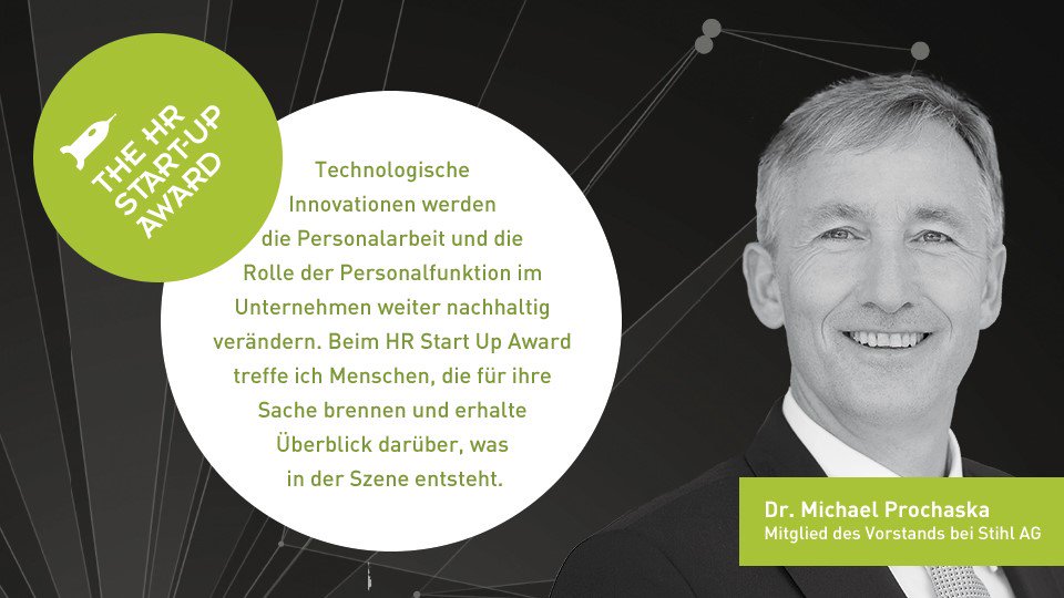 Beim #HRStartupAward lernen sich #Startups und #HR Profis kennen. Ein Austausch, der für alle wichtig ist, so Dr. Michael Prochaska, Mitglied der #Jury und Vorstandsmitglied bei <a href="/stihl_de/">STIHL Deutschland</a>. hrstartupaward.com #pmk2018 #proud2bHR @bpm_hr