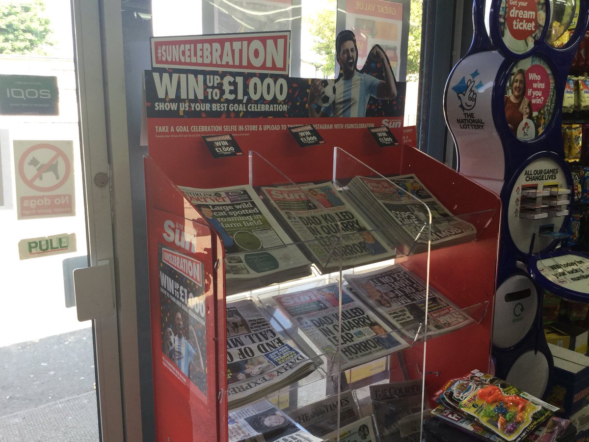 Claire_NewsUK's tweet photo. #5firsbannockburn @KeyStores #suncelebration nip in and take your selfie 🤳 post it on insta or Twitter with #suncelebration you could win £1000 💰👌💰👌 https://t.co/Ci0NAHYU32