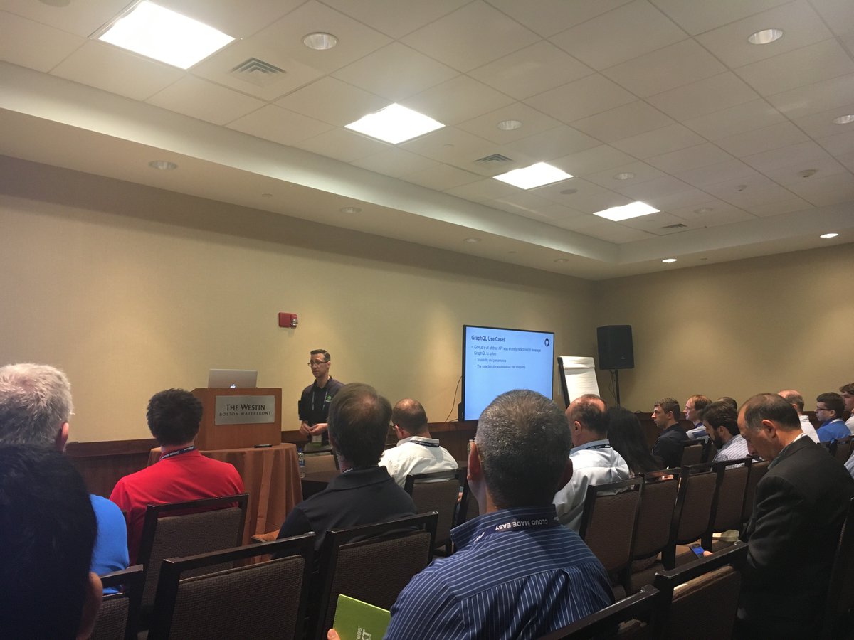 nish_kadi's tweet photo. Ken Beutler and @brodymessmer talking about the hottest #api debate: #odata vs #graphql at #ProgressNEXT18 https://t.co/JRfAmuGGuC