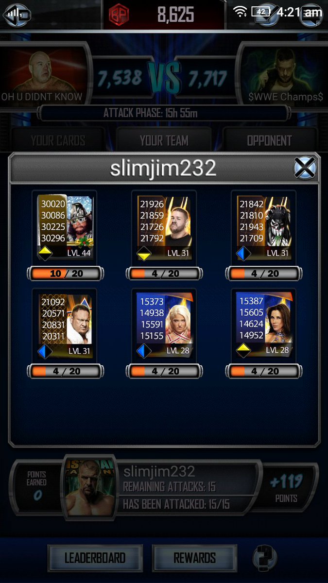 Bailey420Gs's tweet photo. Look out for this guy he will play an event and get under the minimum and charge bg but then will let u down the next bg and event wont charge/reach minimums and wont msg with a reason or heads up #FreeloaderAlert #WWESuperCard @WrestlingDude98 @goudie1987 @Hotspur29043068 https://t.co/j4aby5GuAj
