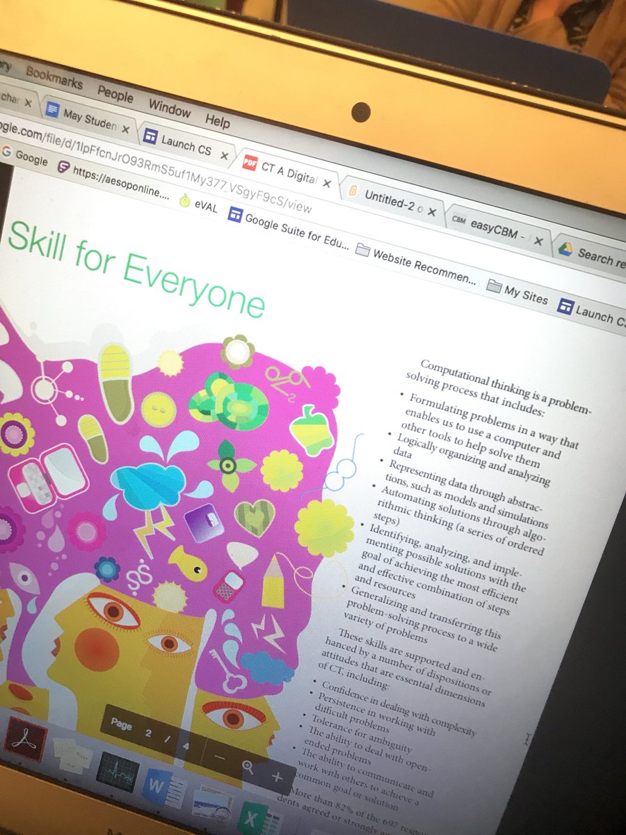 StultzMrs's tweet image. “Computational thinking is a fundamental skill for EVERYONE not just computer scientists” #CSESD112 #CSforAll #computationalthinking
