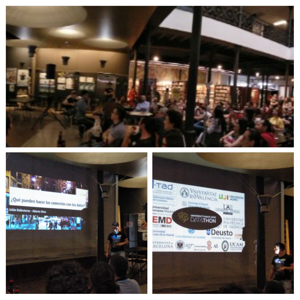 databeersvlc's tweet photo. 👥cuarta charla! @Alberto_oteo
@julianbalgar nos cuentan qué podemos saber de los datos de compras 

🔝 Datos con referencias temporales y espaciales

#Dataviz 

🔴 #Datathon @CajamarDataLab
@Cajamar

#databeers #databeersvlc https://t.co/i5ZifdNGkp