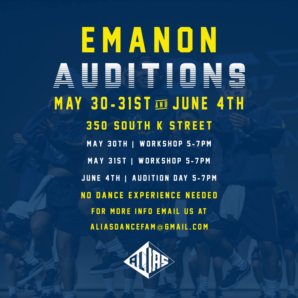 EMANONDANCECREW's tweet photo. Auditions for our 2018-2019 season begin today! Feel free to message us if you have any questions! 

#generation13
#EmanonDanceCrew
#theALIASdancefam https://t.co/kEQaKW75iv