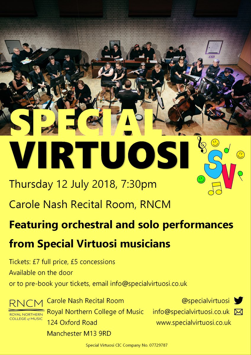Join us for a wonderful evening of music @RNCMvoice on 12 July 7:30pm with our Special Virtuosi musicians 🎶 #myfavouritesong #musicforall