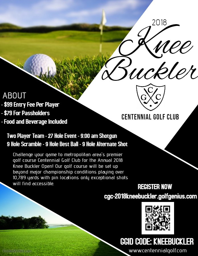 Thursday, July 19th is the 2018 Kneebuckler!  Can you handle it?  Register and pay online today at cgc-2018kneebuckler.golfgenius.com.