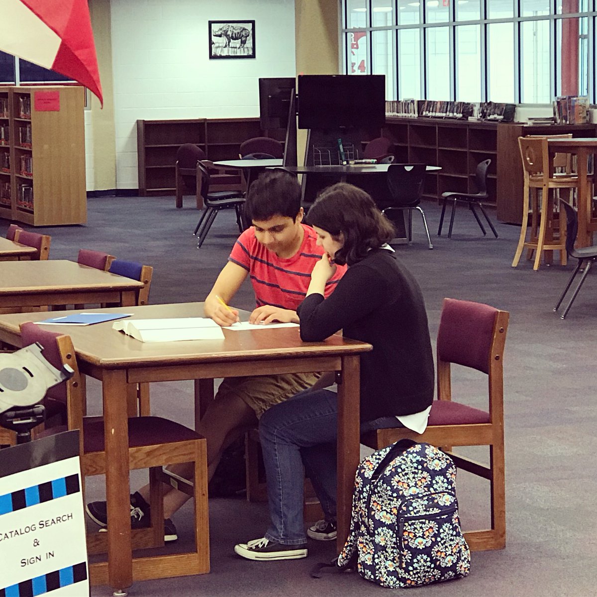 Just so we’re clear: it’s this valedictorian’s last day of hs, everyone has left the building, and he’s in here tutoring an underclassmen for her finals tomorrow. #GHSUnity #whoscuttingonionsinhere 😭😭😭