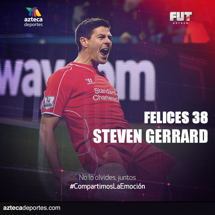 ¡Un histórico del Liverpool y de la selección inglesa está de fiesta!  ¡HAPPY BIRTHDAY STEVEN GERRARD!   