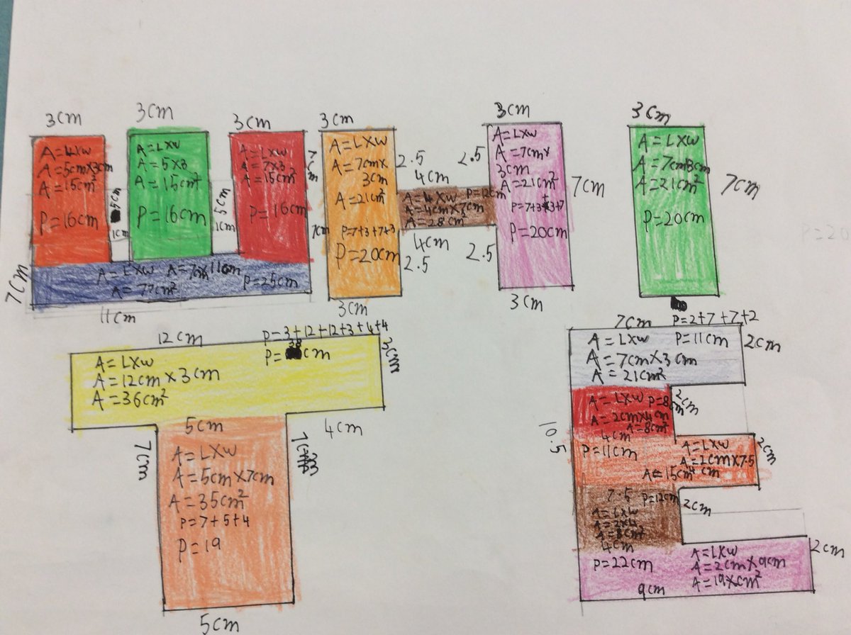 MirtschinEdu's tweet photo. Another great example of my students going above and beyond. Working on Area and Perimeter within basic compound shapes of their surname. Learning to apply basic formulas, number facts, measurement, shapes all in one. #imaths #iteachmaths https://t.co/kNQ0a218RU