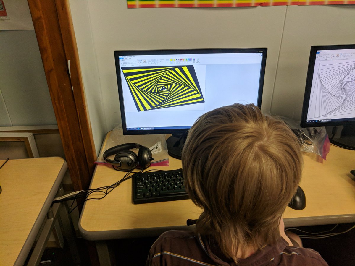 LibraryMediaCG's tweet photo. 3rd graders creating optical illusions using Microsoft Paint @CenterGroveES @RandolphSchools @MicrosoftEDU https://t.co/BU32q1A5wE