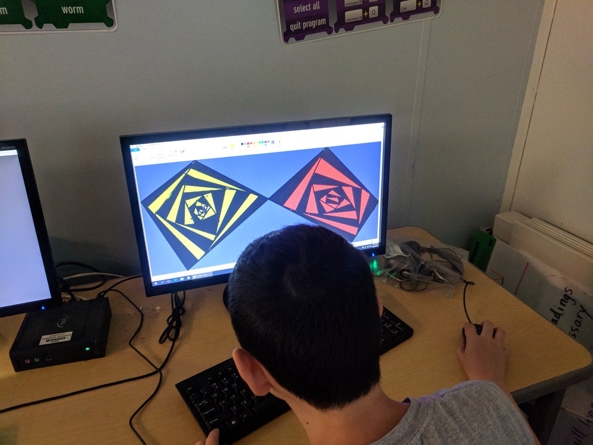 LibraryMediaCG's tweet photo. 3rd graders creating optical illusions using Microsoft Paint @CenterGroveES @RandolphSchools @MicrosoftEDU https://t.co/BU32q1A5wE