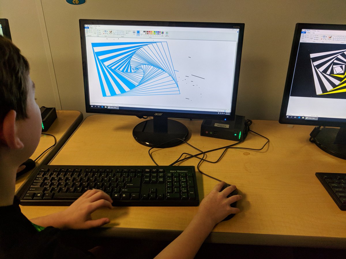 LibraryMediaCG's tweet photo. 3rd graders creating optical illusions using Microsoft Paint @CenterGroveES @RandolphSchools @MicrosoftEDU https://t.co/BU32q1A5wE
