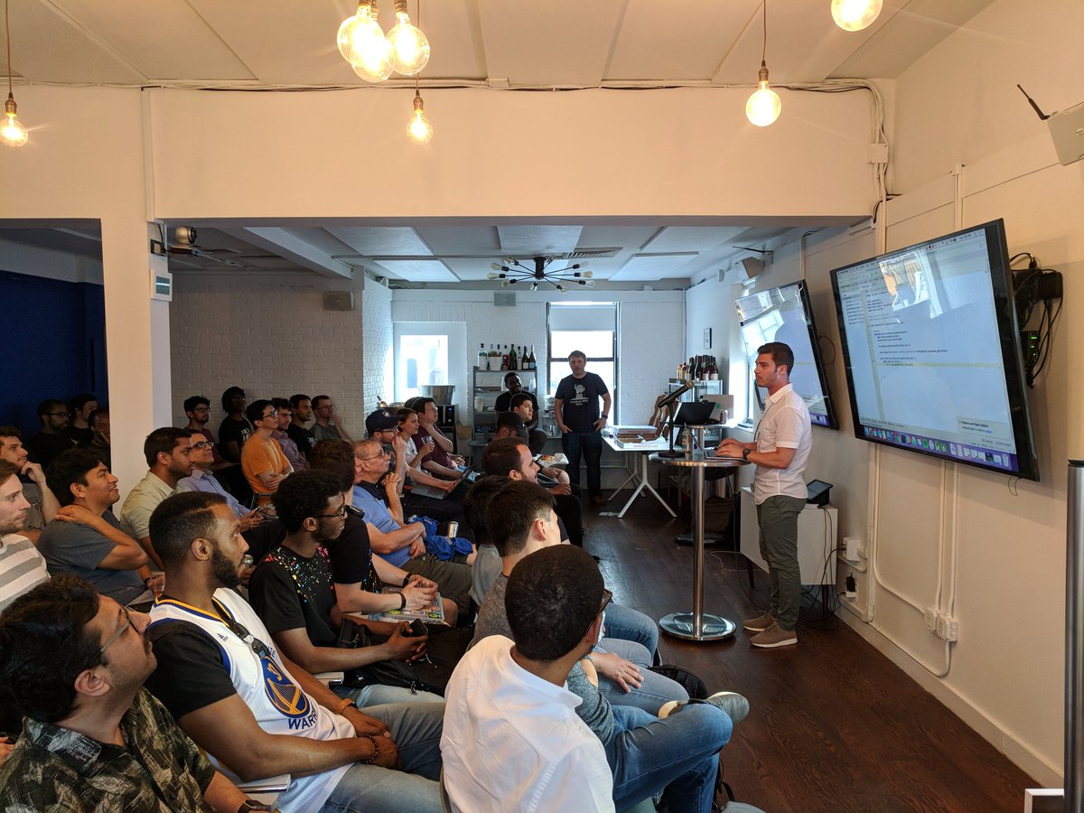 button's tweet photo. Thanks @NYAndroidMeetup for letting us host you last night! @prodbymozart, @ecgreb, and @tylernappy enjoyed exchanging #engineering insights with the group. Can't wait for the next one! https://t.co/DgRTuxFZUI