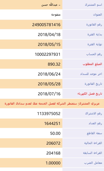 رقم شركة الكهرباء مجاني