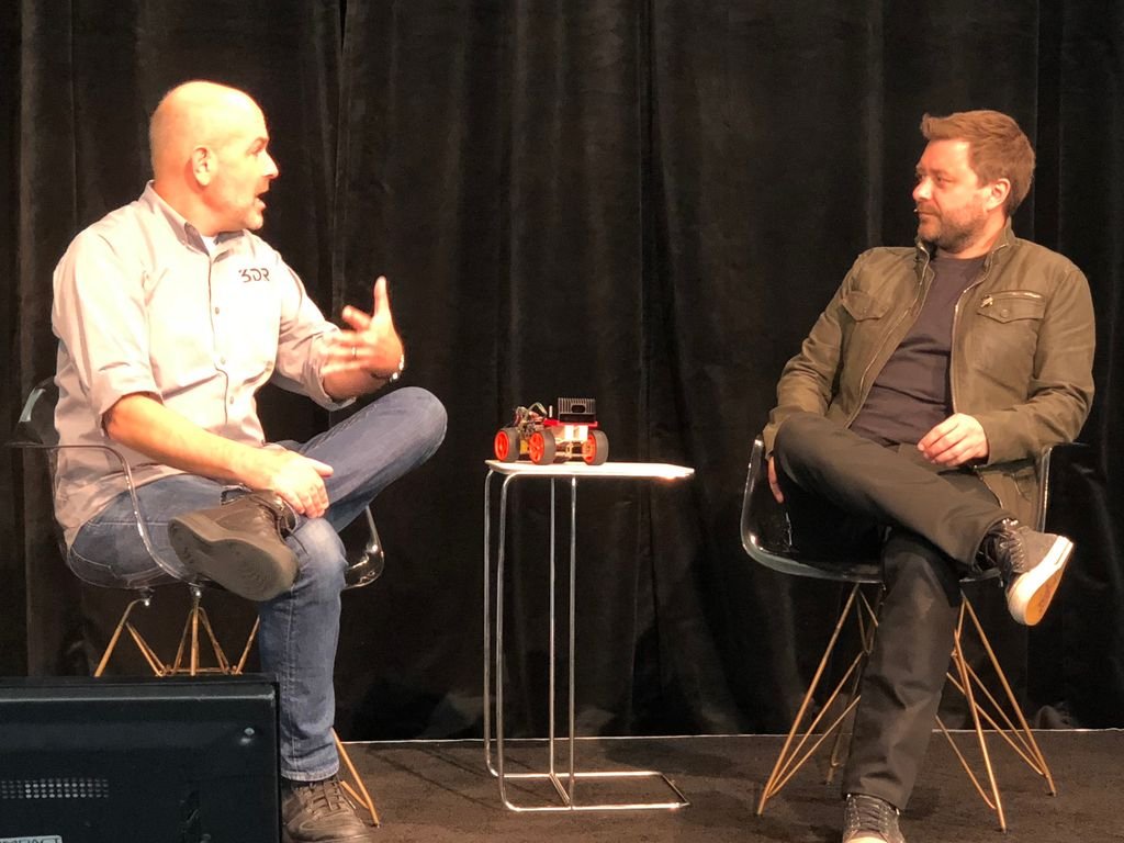 Mapbox's tweet photo. “Then it (drone technology) went from open source and hackers to Wal-mart, to people who just wanted a camera to fly.” - @chr1sa #explorelocate https://t.co/Q9L1GMHUrM