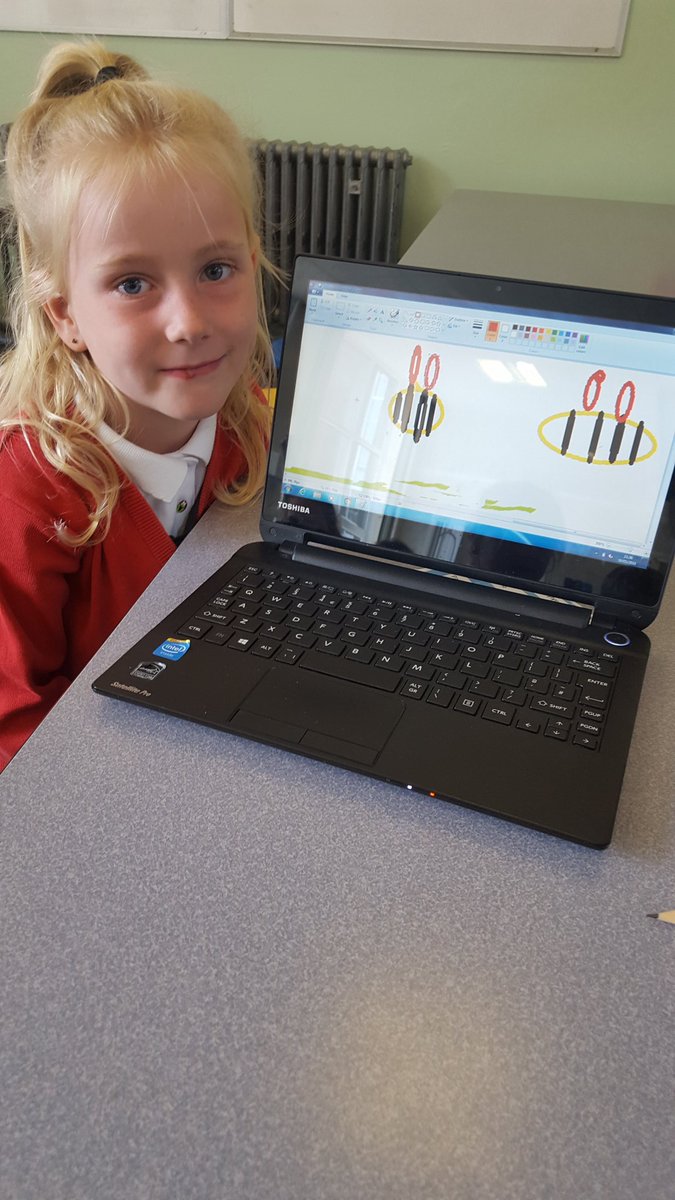 abercrombyPS's tweet photo. P2C used their shape and painting skills to create Bee pictures on the netbooks. They were very creative! ππ»π» #ICT #paint #beemusical #creative https://t.co/LLKSLcaW7c