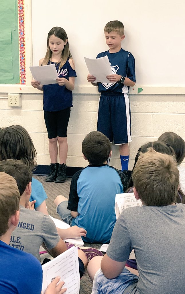 CodyLibrary's tweet photo. 2nd Graders practiced fluency with fun reader’s theater performances! Oh my heart, their voice expressions were stupendous! 🌟@MrsKent18 #CodyLearns #ReadersTheater https://t.co/apALftmAWt