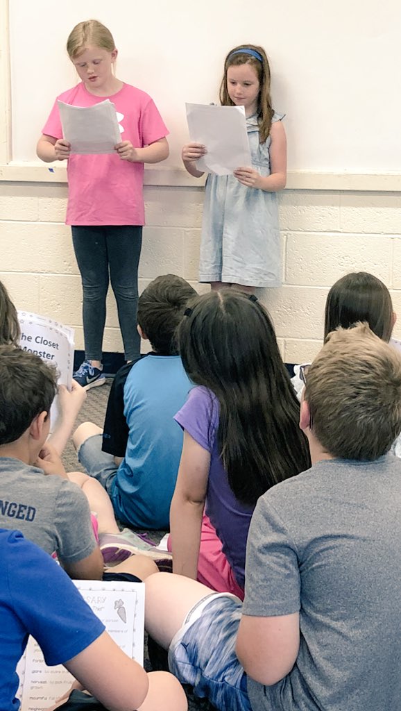 CodyLibrary's tweet photo. 2nd Graders practiced fluency with fun reader’s theater performances! Oh my heart, their voice expressions were stupendous! 🌟@MrsKent18 #CodyLearns #ReadersTheater https://t.co/apALftmAWt