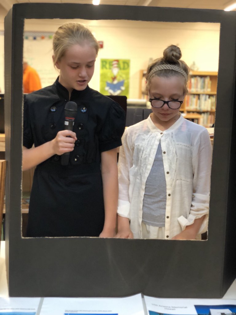 CodyLibrary's tweet photo. Awesome work from 6th graders as they shared their WWII Genre Projects today! You could tell they put a lot of heart into their learning, and hearing them share was wonderful! #CodyLearns #empowerstudentvoice @MrsNotton @MrGsClassroom https://t.co/uqNsyBUMpV