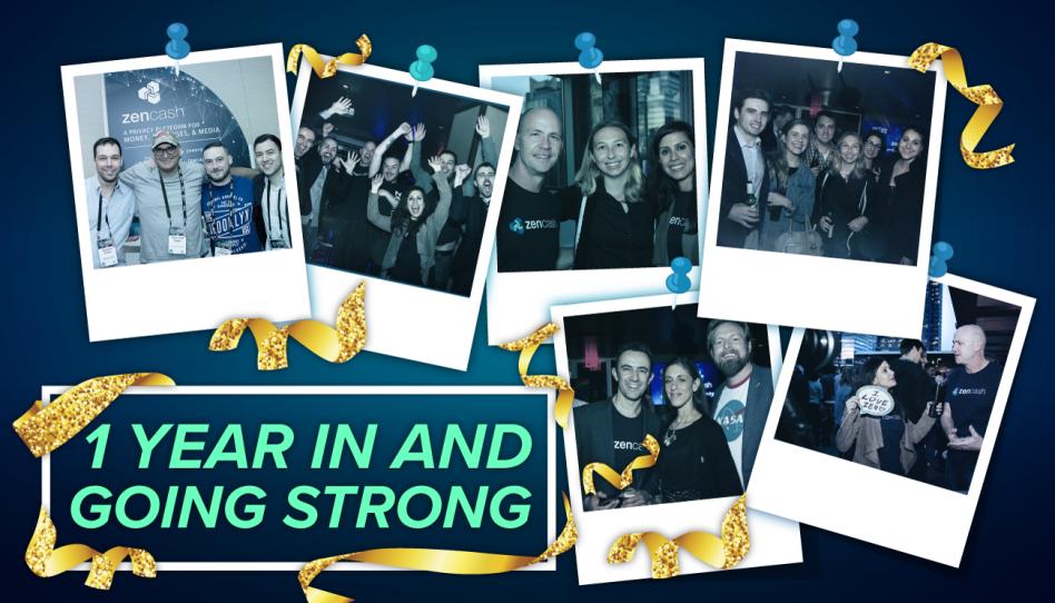 horizenglobal's tweet photo. Today is our official one year anniversary! 🎉 The growth of our team &amp; what we've accomplished in one year is truly amazing. We look forward to many more #zentastic years! #zencash https://t.co/YZrChHxDUm https://t.co/VORhF1Gn1U