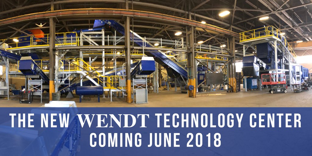 wendtcorp's tweet photo. Here's a sneak peek at the NEW WENDT Technology Center opening in June! Our new versatile, advanced sorting system processes both Zorba & Zurik with the flexibility to create different finished products that maximize margin based o... #BeaLeader #advancedsorting #technologycenter https://t.co/fTlhTPYdfh
