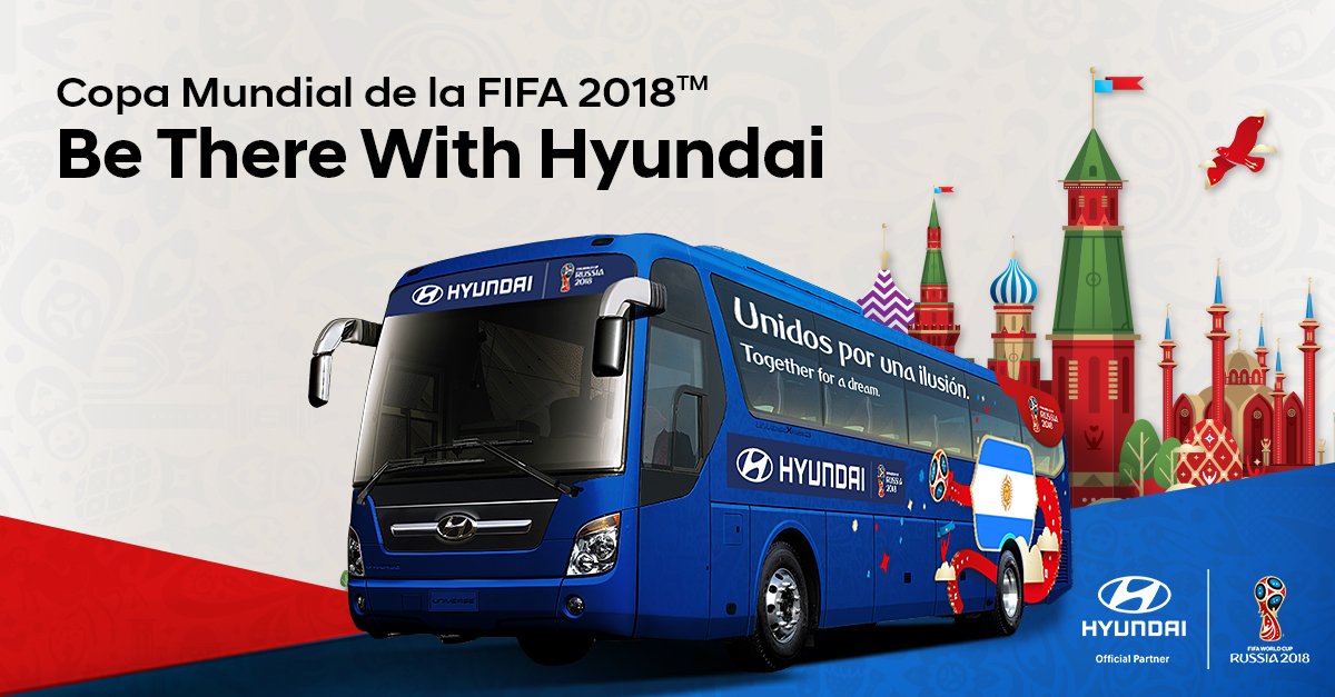 HyundaiARG's tweet photo. La #FraseParaElMicro de Argentina en #Rusia2018 es "Unidos por una ilusión". https://t.co/iuLXsP7Xar