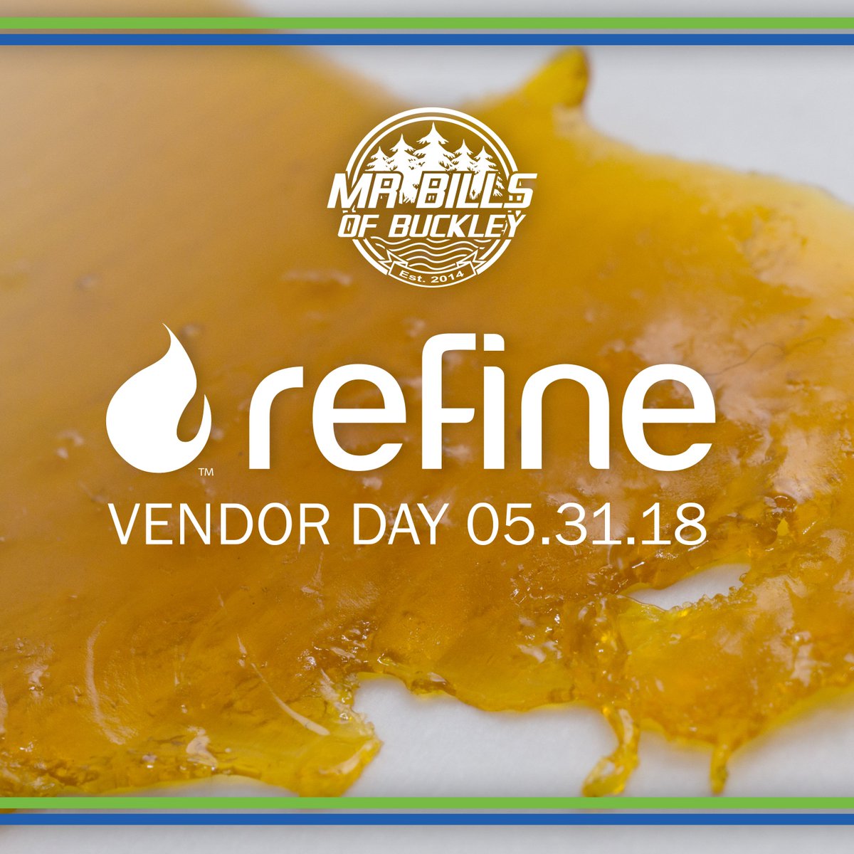 xtractedlabs's tweet photo. The good folks at Mr. Bill's of Buckley will be hosting us for VENDOR DAY tomorrow (May 31) from 3-6pm. Stop by — We would love to meet you all! Up-to-date details can be found on our FB Events page. https://t.co/wIV3tIGQ4F 
#RefineTheWorld #ProcessedByXtracted #MrBillsOfBuckley https://t.co/fKCQI80F2Q