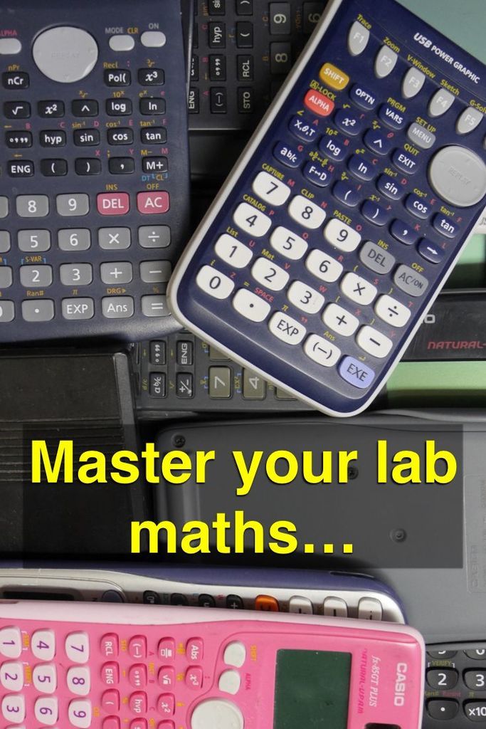 math4bioscience's tweet photo. Just Pinned to Online Science Courses and eBooks (https://t.co/I8t1Lk2VBb Master your lab maths… get your lab maths right so you know how to calculate moles and molarity, dilutions, and percentage solutions. #labmaths #maths #chemistry #biology #moles #molarity #dilutions #Pe… https://t.co/dYveuFuPzN