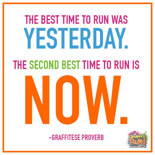 Never too late to get started 

Join us August 5th, 2018 in Denver, CO - goo.gl/o9ZYrx

#TheGraffitiRun
#5K
#ColorRun
#Events
#Denver
#DenverEvents