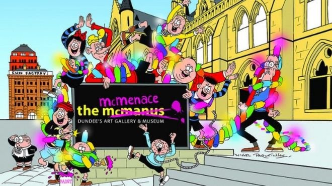 DundeeCulture's tweet photo. A1: Festival-related. Dundee's @McManusDundee will be changing to #TheMcMenace ahead of the @BeanoOfficial's 80th anniversary celebrations! This festival/exhibition starts June 2 up until October!

 #ScotlandHour https://t.co/zvPYtCGzbB