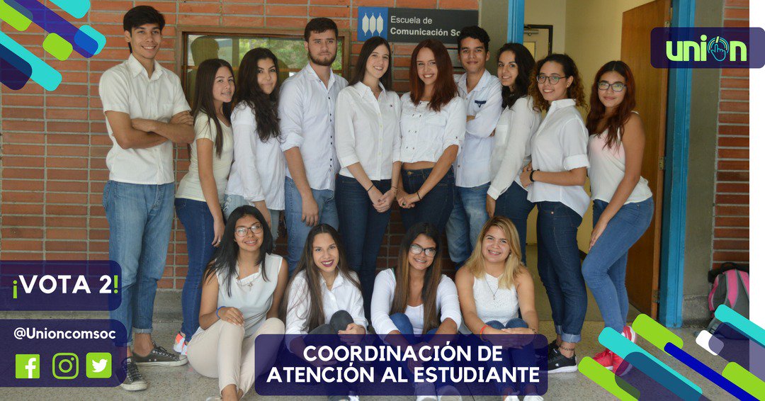 UnionComSoc's tweet photo. #ConoceATuEquipo| La coordinación de Atención Estudiantil estará pendiente 24/7 de todo aquel que tenga un problema o duda. Súmate a esta iniciativa de la mano de las coordinadoras Claudia García y Katherine Rodríguez. #Vota2 #Uni2PorMás https://t.co/2xPKwcJVgm