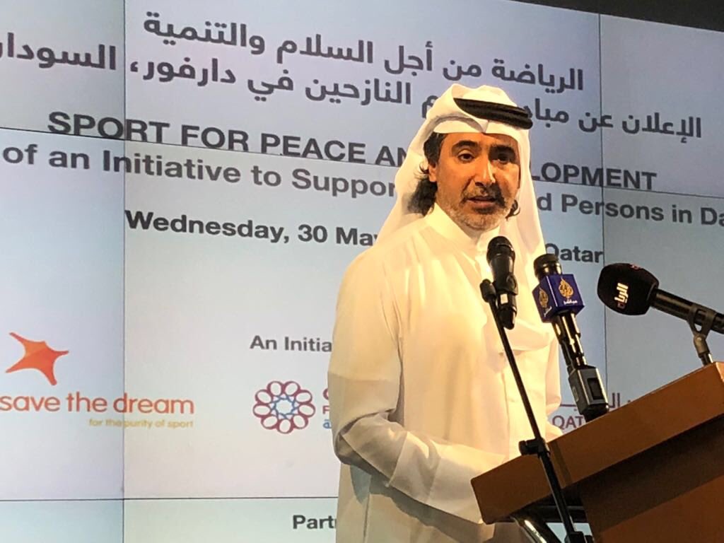 The_ICSS's tweet photo. “I know we will make a strong impact in the life of many youth in Darfur, because this project is the result of a passionate team work” - @MHanzab during the launch of Sport for Peace and Development Initiative #DarfurDreams https://t.co/VxoaYBRN6e