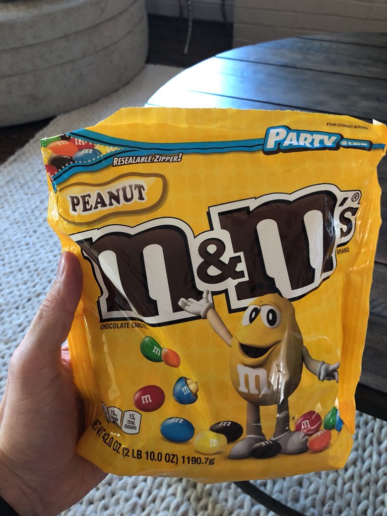 Sean Lowe on X: My wife bought this party size bag of Peanut M&M's and  I'm the only one who showed up to the party. Hands down the best party I've  ever