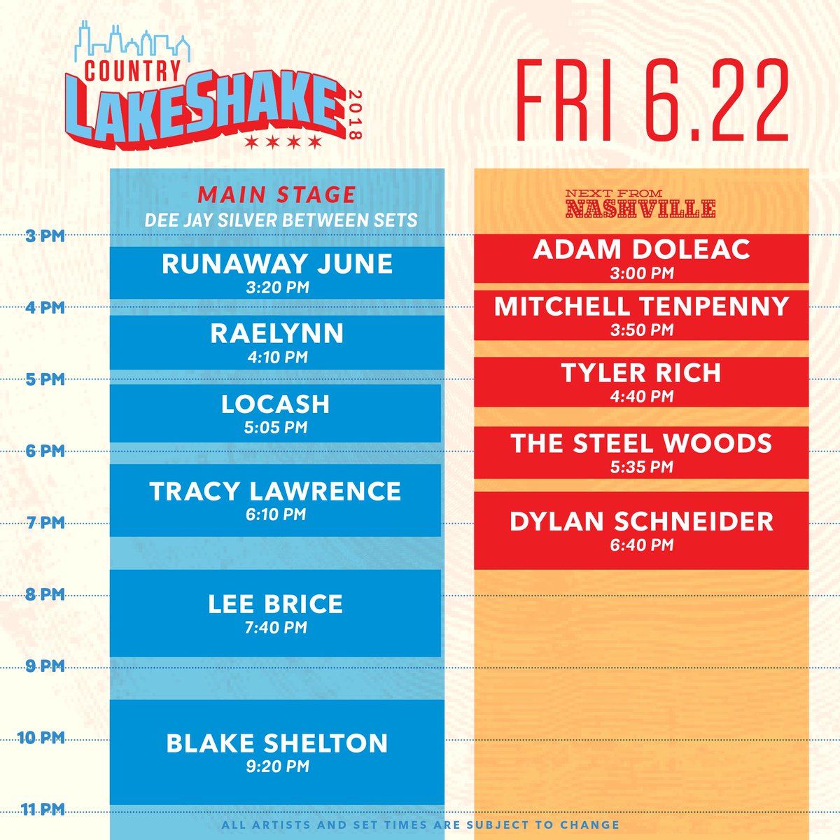 LakeShakeFest's tweet photo. Our schedule is here! Who is on your must see list?

Did you know you can download our app &amp; build your own custom schedule? 
Check it out here: 
iOS - https://t.co/UAtgxV9eGf
Android - https://t.co/7fC0cCMXfv https://t.co/LDaFMZhSet